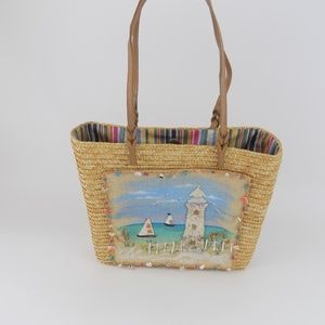 Cappelli Straworld Handbag See Side Seashells